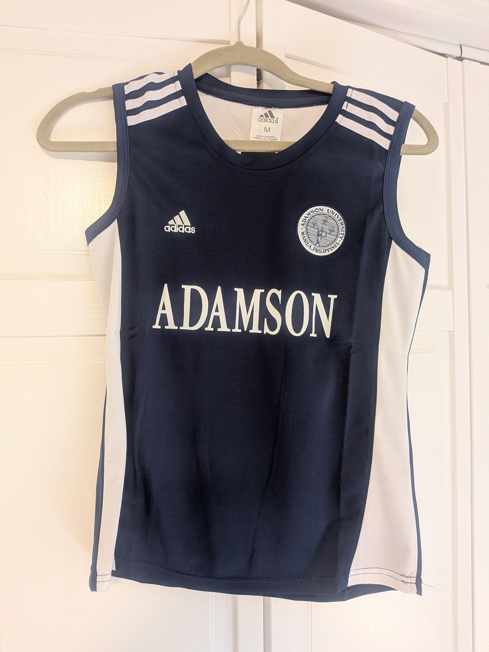 adidas Navy and White Adamson Kids Athletic Tank